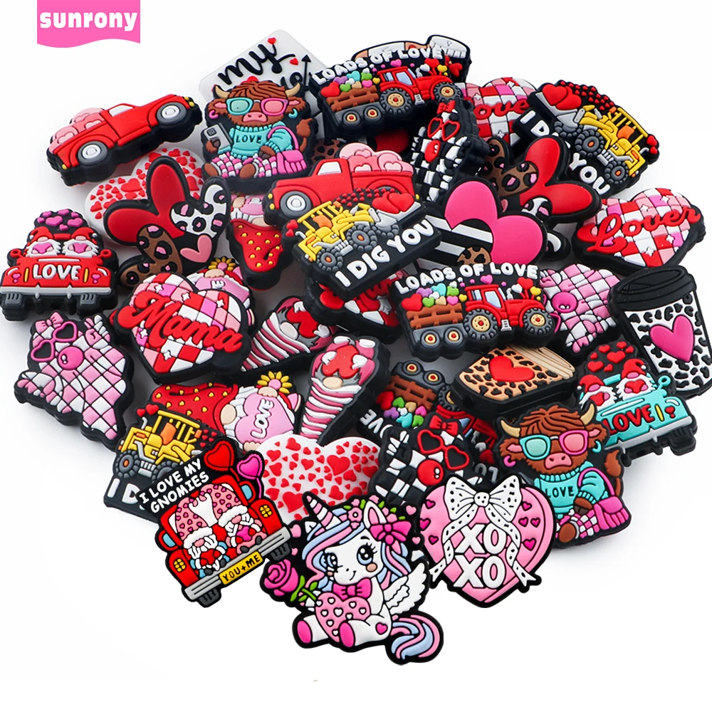 Sunrony 5/10Pcs New Focal Silicone Beads Valentine Series Love Bead For Jewelry Making DIY KeyChain Necklace Bracelet Accessorie