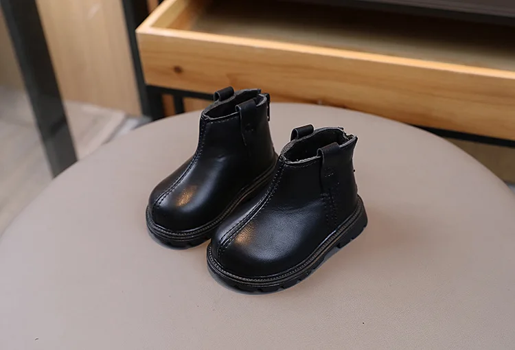 2026 Kinder Kurzstiefel Modische Jungen Schuhe Herbst Winter Leder Kinderstiefel Rutschfeste Kleinkind Mädchen Stiefel Kleinkind Schneeschuhe – Detail 4