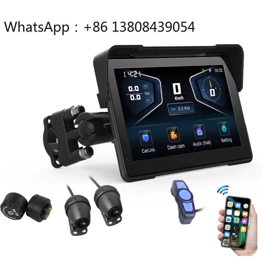 

Motorbike Car Recorder Screen 7 Inch Motorcycle Touch Screen IPS Water & Dust Resistant Waterproof Touch Screen Navigation Music