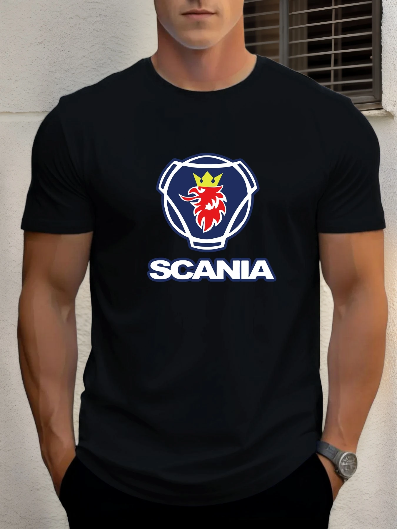 

Man Short Sleeve T-shirt Scania logo Print Summer Round Neck Oversized Tee Casual Fashion High Quality Clothing