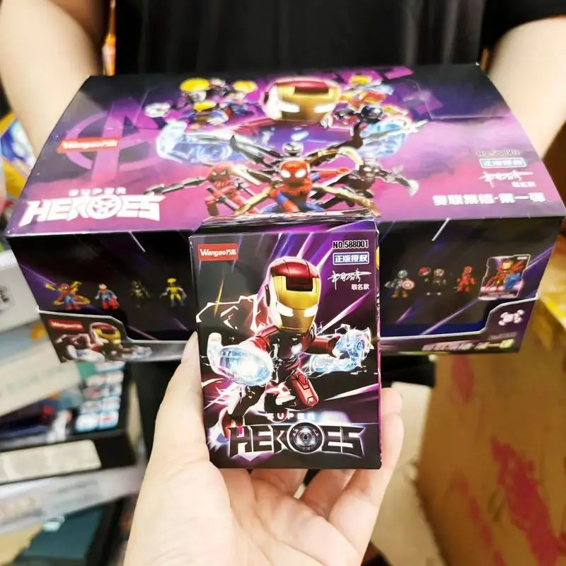 

Соберите свой собственный рисунок Человека-паука, строительные блоки, игрушка для мальчиков, образовательная глухая коробка, Коллекционная фигурка, тема Мстителей