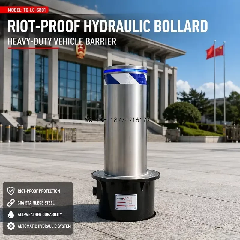 wmwmnu 600mm Height Automatic Hydraulic Lifting Column Remote Control Road Blocker 304 Stainless Steel Vehicle ParkingODM OEM