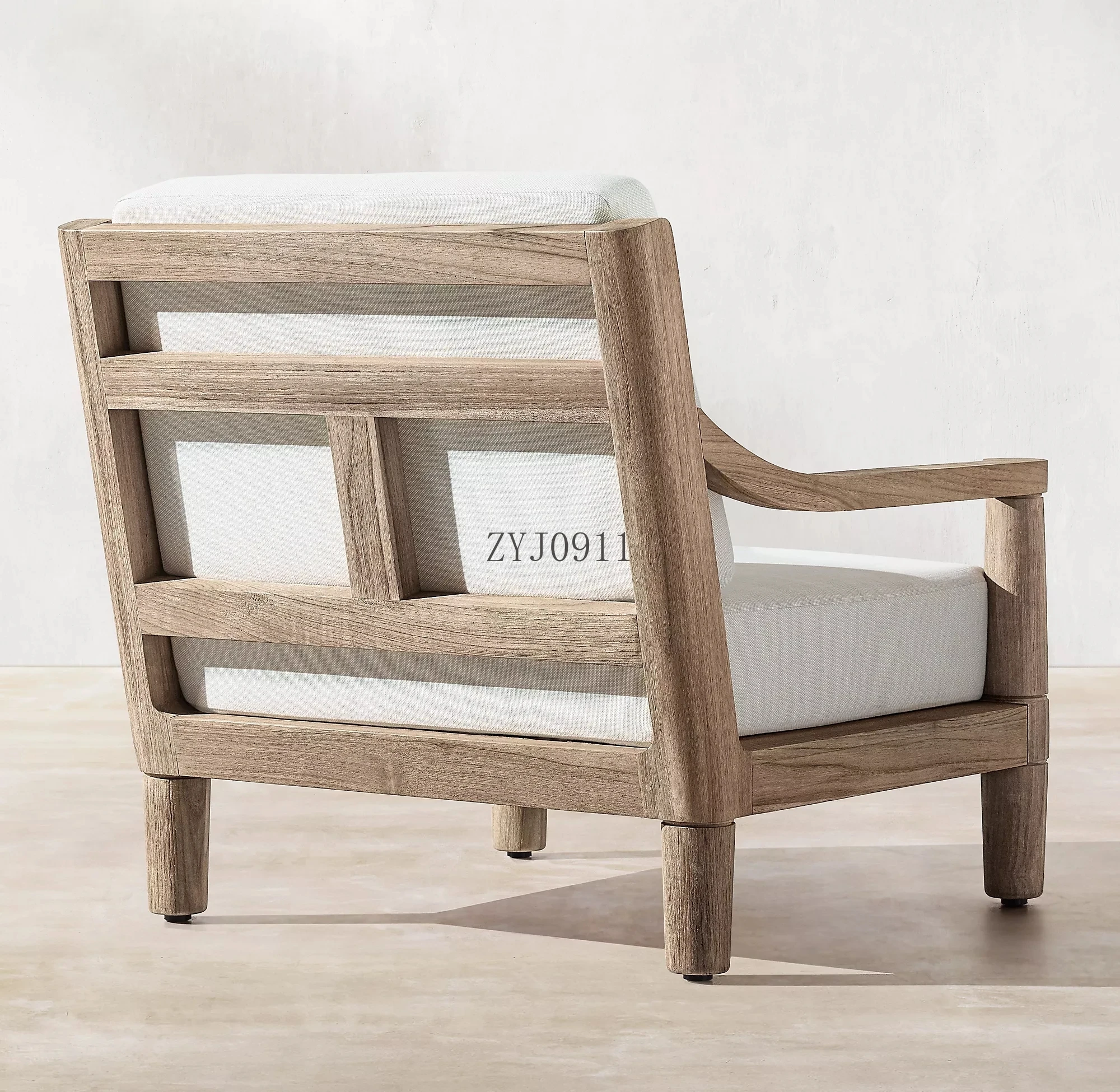 中国製家具クッション付きラウンジセットチーク材ソファテラスセット