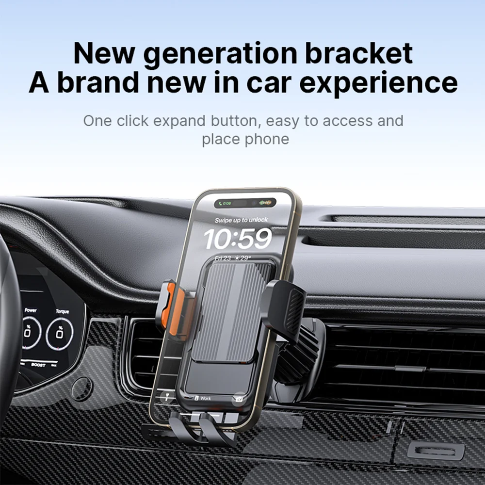 Soporte para teléfono de coche, soporte Universal para teléfono con bloqueo automático mejorado xnyocn con Clip de gancho para ventilación de aire de coche para IPhone Samsun