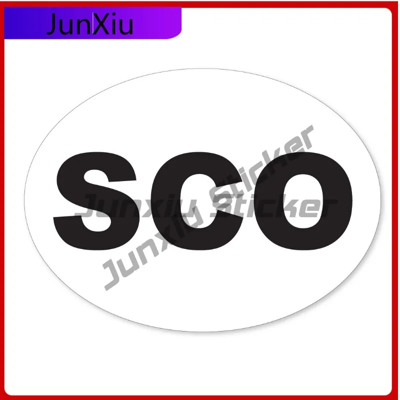SCO SCOTLAND WHITE Funny Boat Waterproof Decal OVAL Flag car van decal sticker Anime Bumper Car Cool UV Resistant Anti