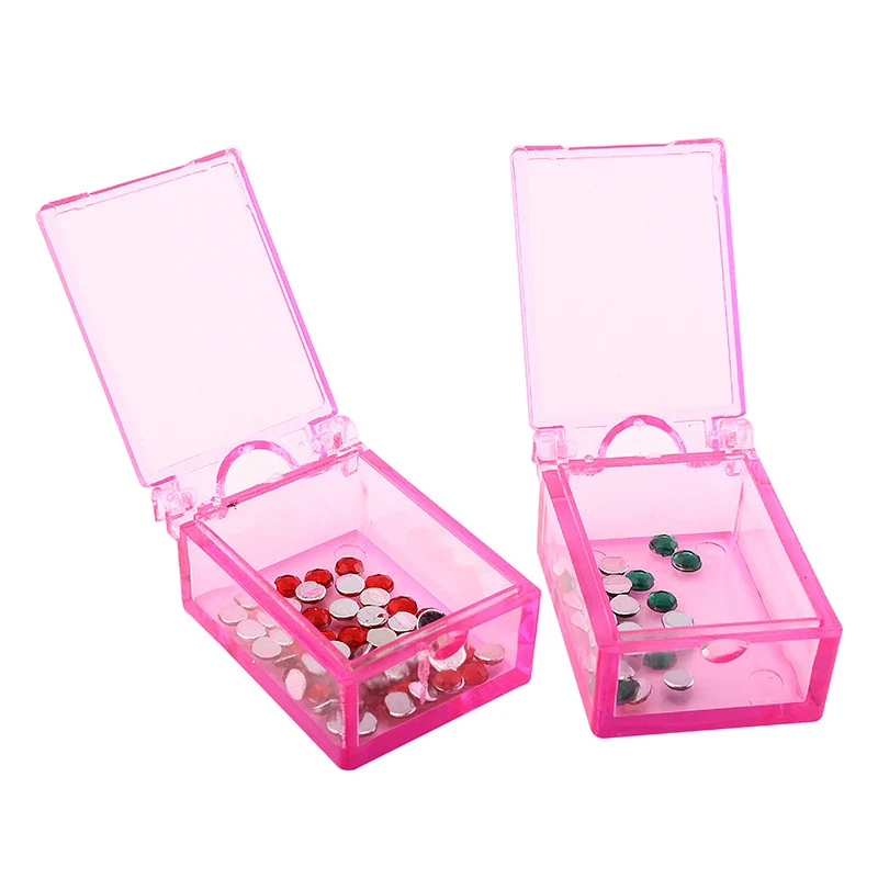 20 Grid Pink Plastic Nail Jewelry Individual Storage Box Rhinestone Organizer Case Nails Supplies Sanitizer Box Nails Manicure
