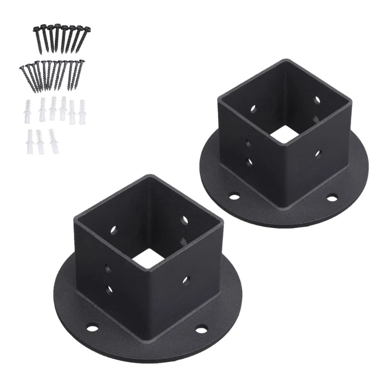 Portable Square Base Brackets Powder Metal Anchors for Fencing Railing Mailbox Support Daily Casual Use L43B