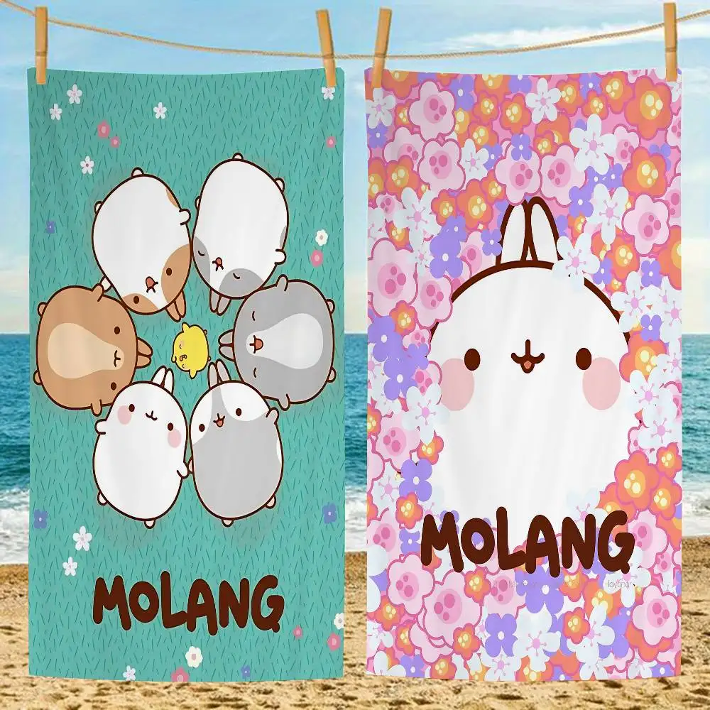 Cute Rabbit M-molang Beach Towel Colorful Bath Towels for Girl Microfiber Quick Dry Custom Sand Free Beach Yoga Spa Gym Pool