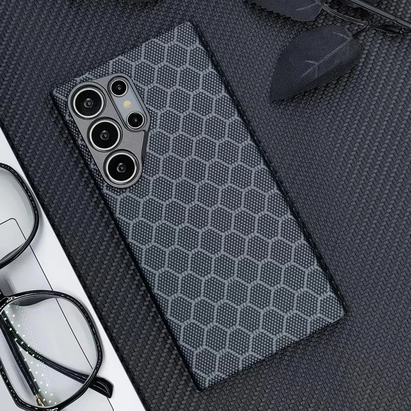 Suitable for Samsung Galaxy S25 S24 ultra carbon fiber matte shockproof cover, high-end business magnetic aramid Kevlar shell