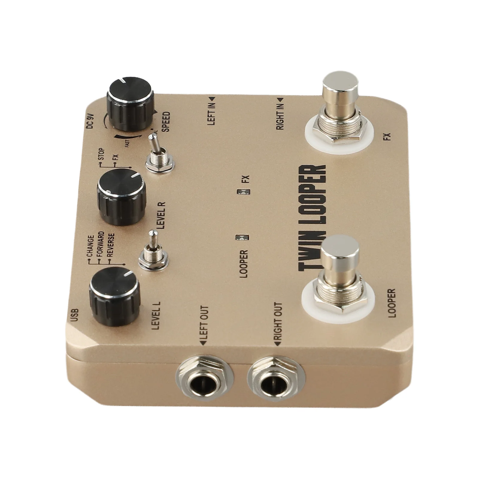 Rowin Looper Effect Pedal with 10 Minute Recording Time Input/Output and Unlimited Overdubs for Musicians Rowin