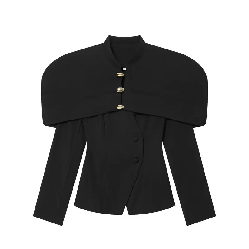 Winter 2025 Women's Tailored Waist-Cinching Suit Jaet Design Sensation Fraance Sle Long Sve Button Closure Commute S...