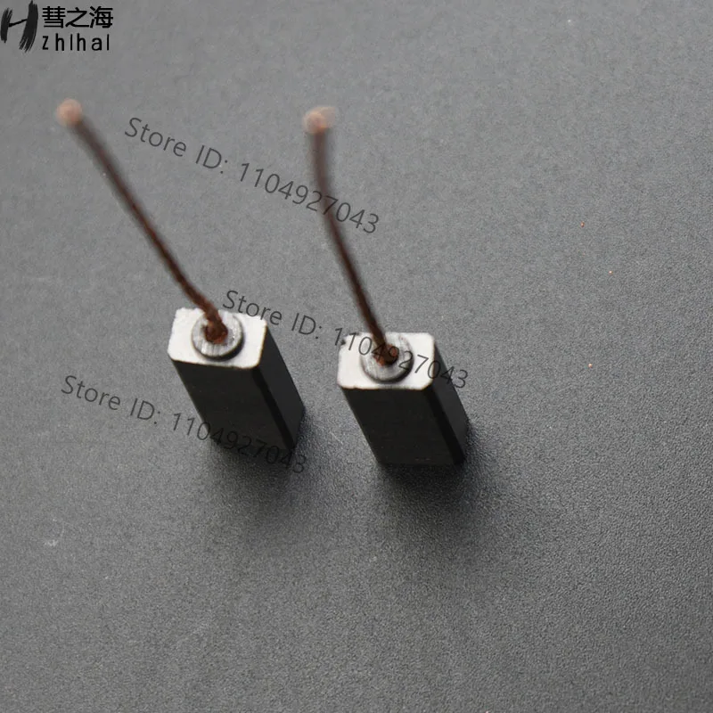 2PC medium copper generator carbon brush 5 * 8 * 20 DC motor motor single wire carbon brush wear resistance