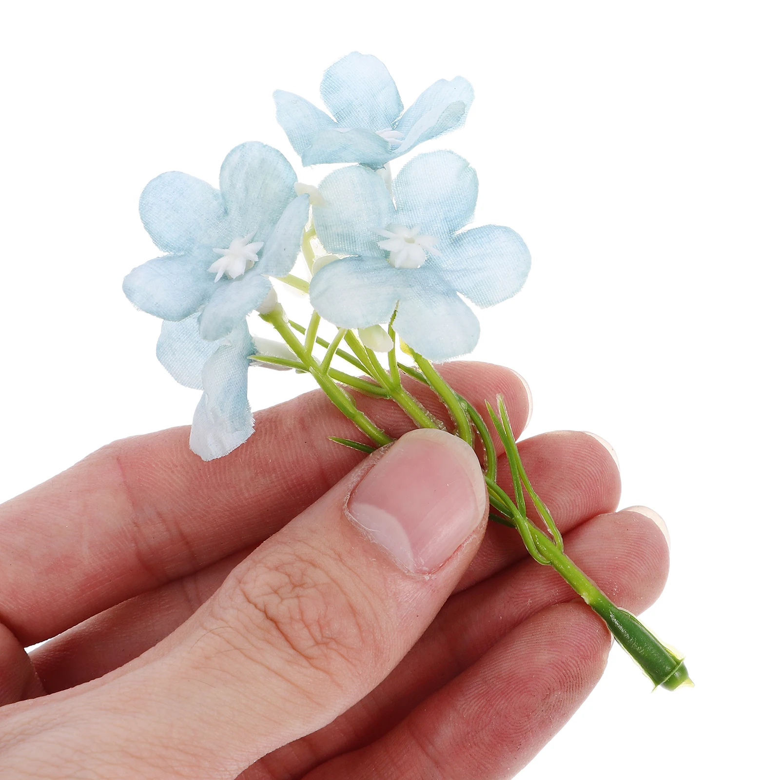 

20pcs Fake Hydrangea Picks Vivid Artificial Picks For Diy Wedding Decor Simulated Flower Ornament Party Crafts Outdoor Event