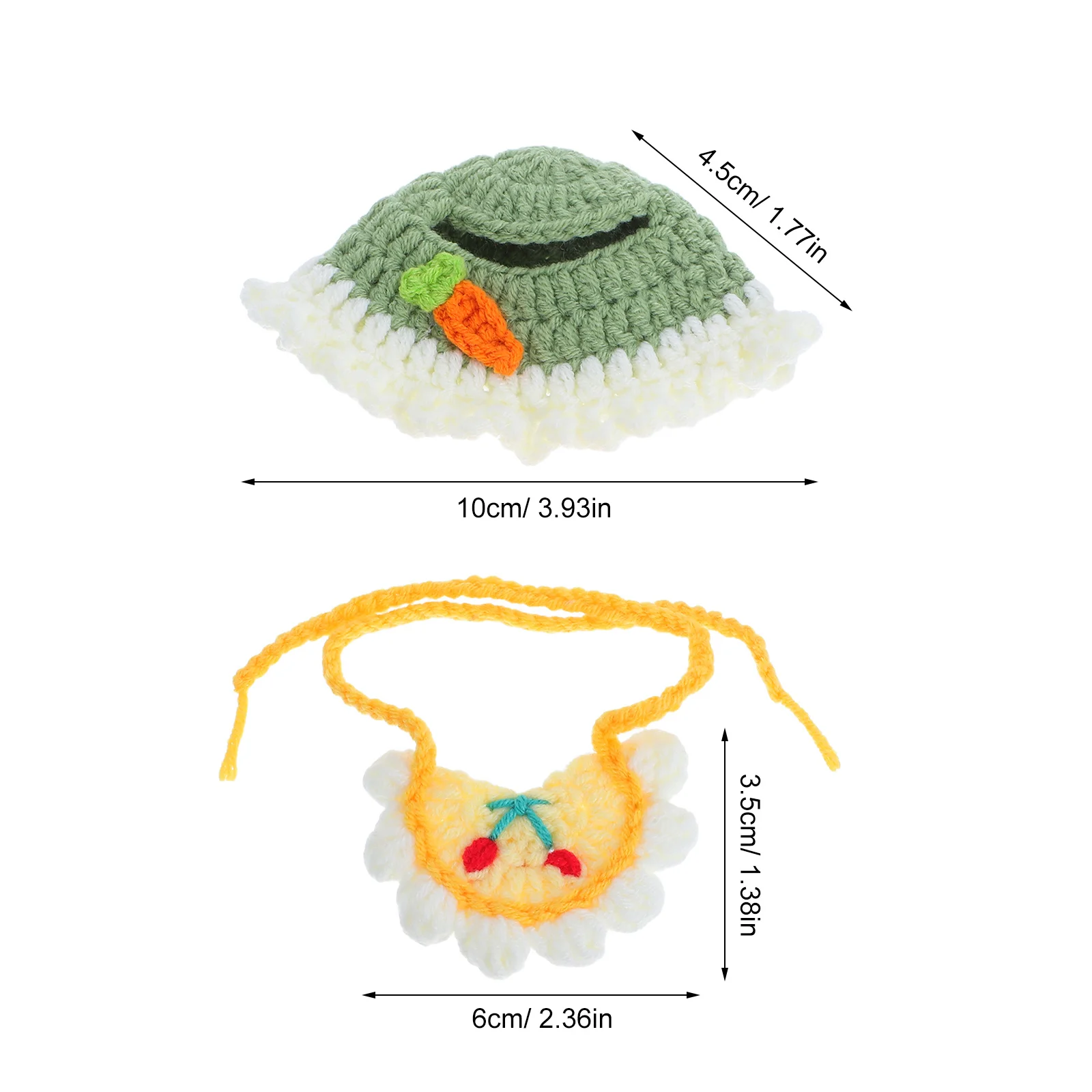 1 ensemble de couvre-chef en peluche, bavoir: coton doux fabriqué pour Costume de Cosplay, accessoire Photo de fête de Festival, Mini coiffure, casquette tissée