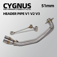 For Yamaha ZUMA 125 CYGNUS V1 V2 V3 125CC Motorcycle Exhaust Manifold Stainless 51mm Front Link Pipe