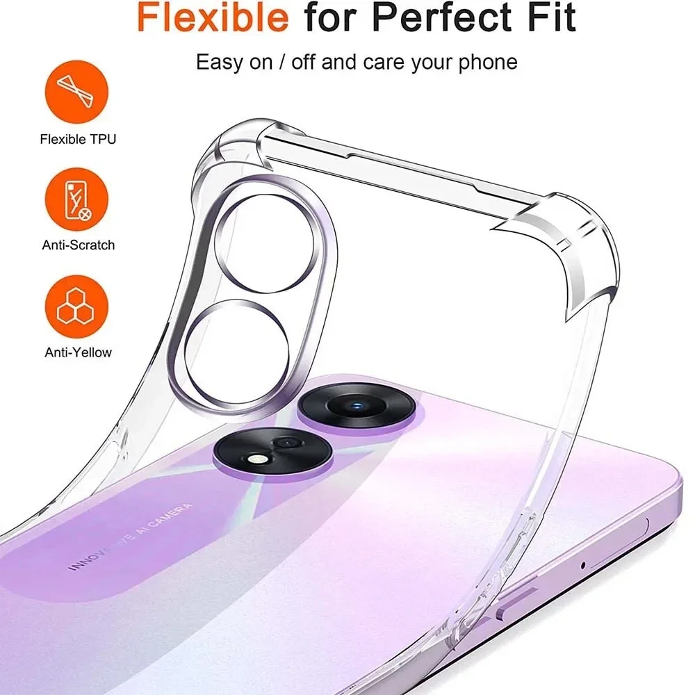 Flexible TPU Transparent Case For OPPO A80 A60 A79 A3 Pro 5G A98 A78 A58 A40 M A38 A18 A77 A57 Protective Cover Funda Coque Capa