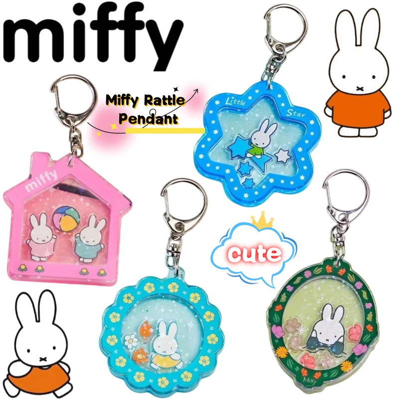 

Miffy Rocking Pendant High Color Value Cartoon HD Printing Creative Acrylic Student Cute Schoolbag Car Keychain Birthday Gift