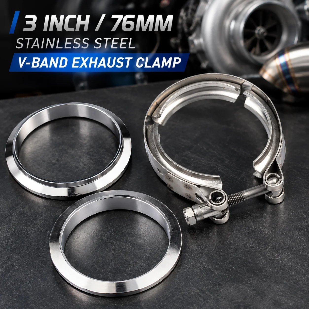 汎用-3インチ-ステンレス製-vバンド-ターボパイプ-排気クランプ-vバンド-76mm