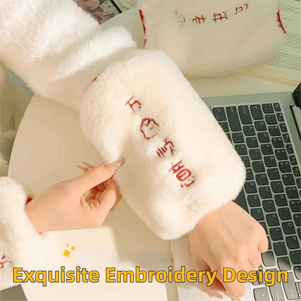 

Однотонные чехлы на рукава из искусственного меха с эластичной резинкой, ветрозащитные, элегантные, плюшевые, для осени и зимы