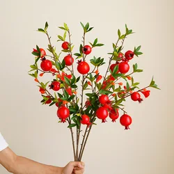 Artificial Flower Pomegranate Branch For Home Decor Fake Plants Red Berry Garden Accessories Christmas Decoration Supplies