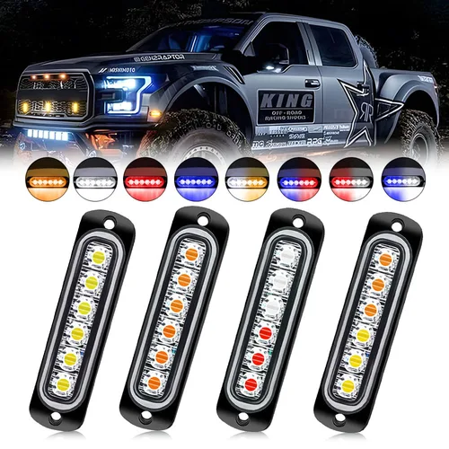 YSY 1 Uds luz de advertencia estroboscópica Led rejilla estroboscópica barra de luz intermitente motocicleta 6led lámpara de baliza de coche luz de tráfico ámbar 12V