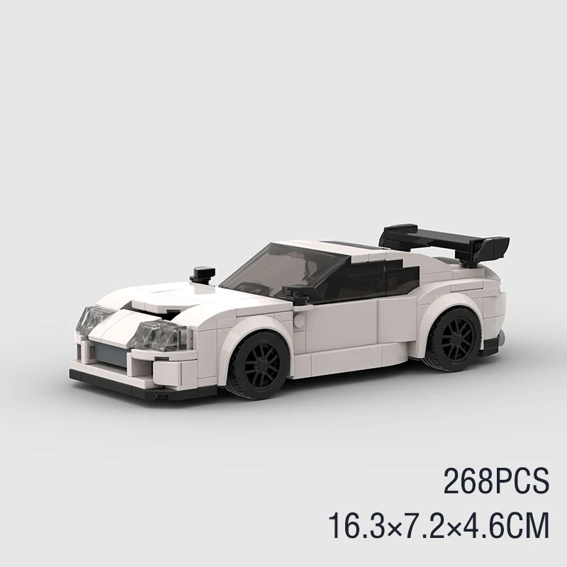 Supra MK4 City MOC Car Racing Model Building Block Technical Speed Champions Super Race F1 Vehicle brick toy Christmas Gift 3