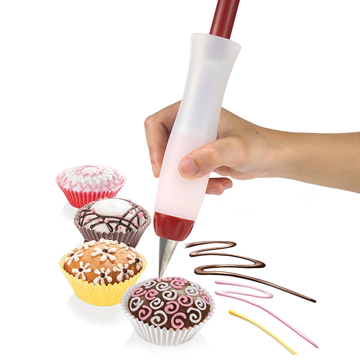 

Silicone Cake Decorating Pen Food Grade Piping Pen for Cream Pastry Chocolate Writing Tool Home Bakery