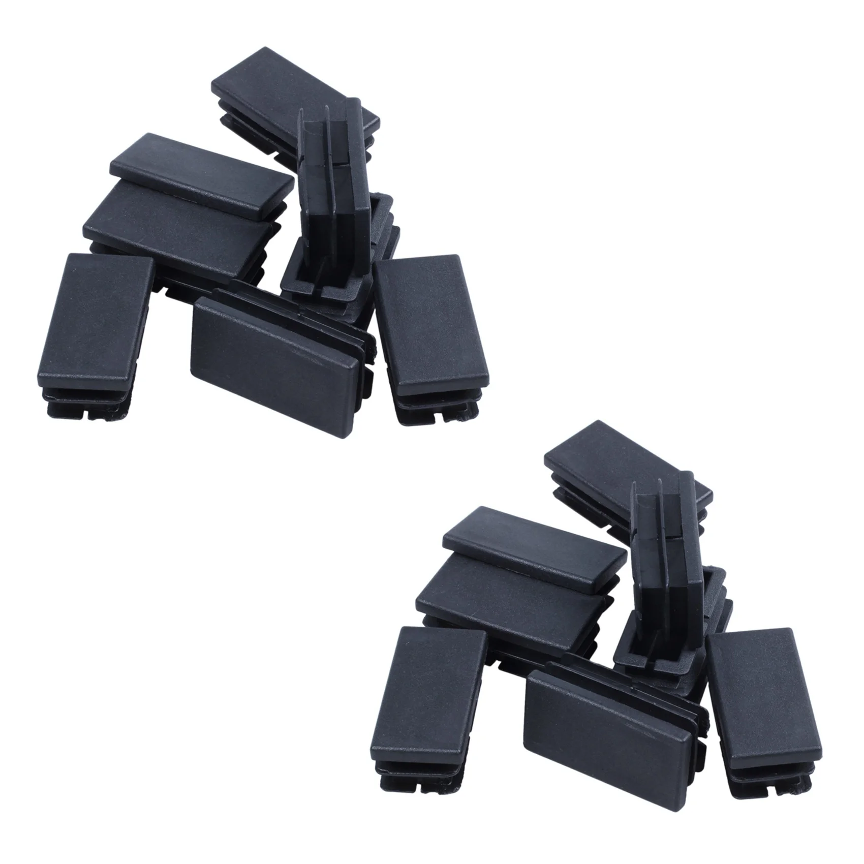 SEWS-16 Pcs Black Plastic Rectangular Blanking End Caps Inserts 20Mm X 40Mm