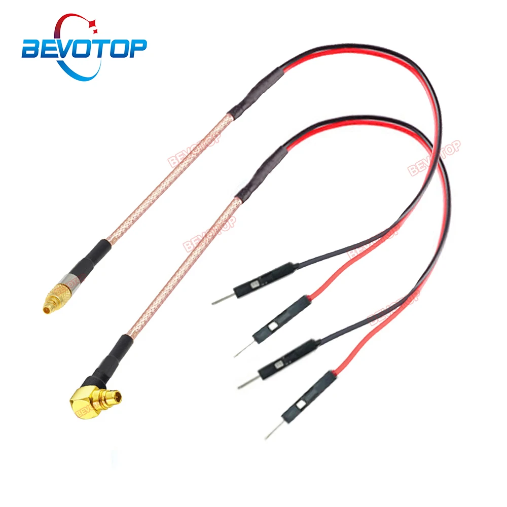 Cable MMCX a DuPont, Cable Stragith/ángulo recto, MMCX macho a DuPont de 2,54mm, línea de prueba de enchufe macho, puente de extensión RG316, BEVOTOP, 1 piezas