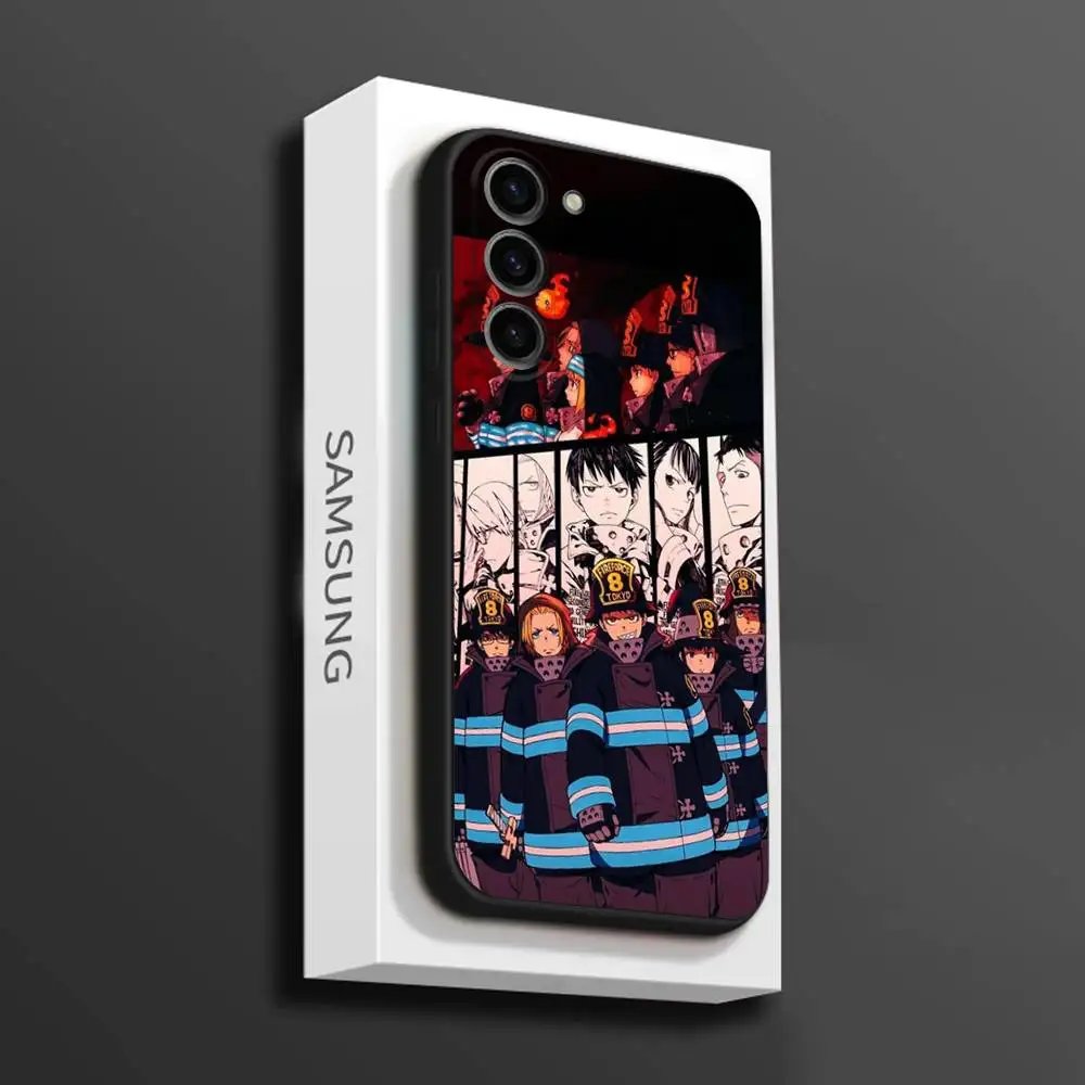 Custodia per telefono F-Fire S-Shinra K-K kennabe per Samsung Galaxy A 73,72,51,53,52,71,22,5G,Nota, J7,8,9 Cover morbida nera