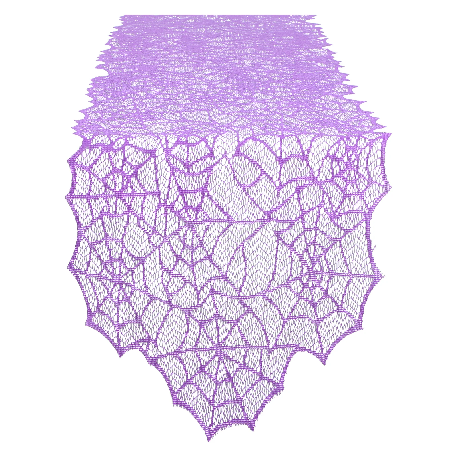 

Spider Web Lace Table Runner Halloween Decoration Purple Knitted Design Protect Table Fireplace Scratch Resistant Home