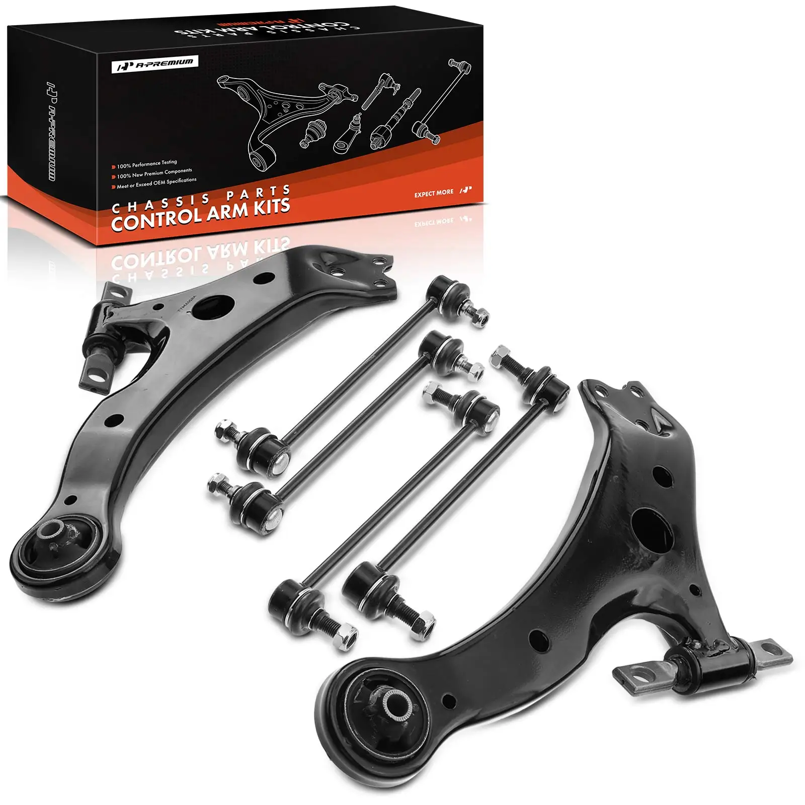 A-Premium 6x Front & Rear Control Arm Stabilizer Bar Link for Toyota Camry 02-06 Highlander 04-07 Lexus RX330 04-06 RX350 07-09