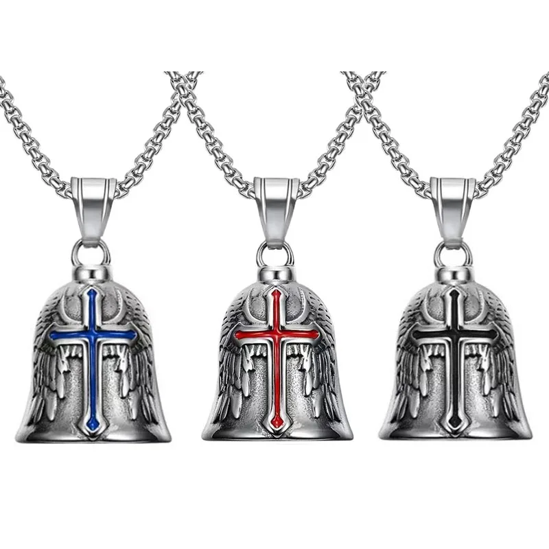AliExpress Angel Wings Bell Necklace Pendant Men's Riding Motorcycle Bicycle Lucky Exorcist Accessories