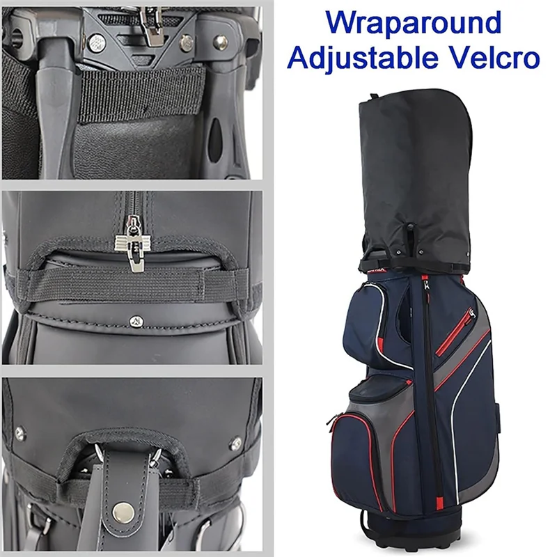 

A23I-Golf Bag Дождевик Капюшон Универсальная дождевик для сумок для гольфа с кнопкой-кнопкой, водонепроницаемая пылезащитная защита для клюшки