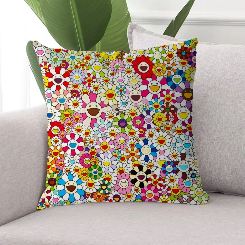 M-Murakami T-Takashi Cover for Pillow Covers Decorative Luxury Cushion Cover Pillowcases for Pillows 45x45 Home Decor Sofa Cases