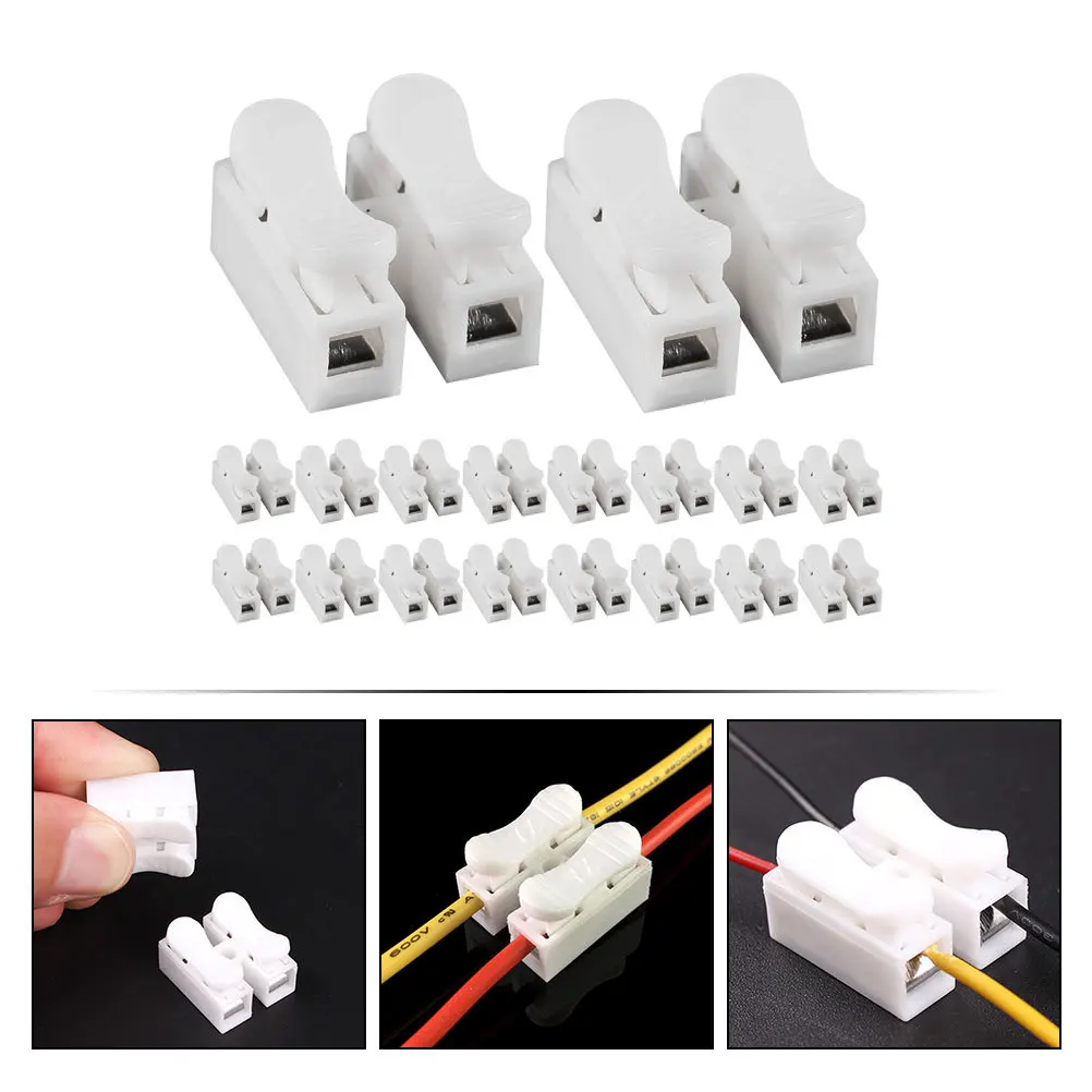 

25Pcs Wire Connectors Terminal Blocks Nylon Steel Durable Quick Splice Electrical Cable Connectors for Lighting Automotive