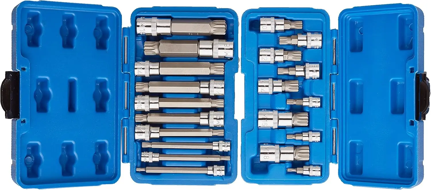 

20pc XZN 12 Point MM Triple Square Spline Bit Socket Set Tamper Proof Set