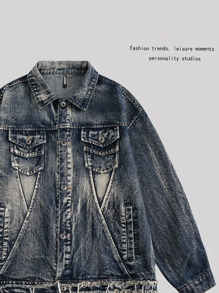 

Trendy Brand ANXIE | High Street Retro Denim Jaet | Men's Loose Fit Casual Sle Spring Autumn Collection