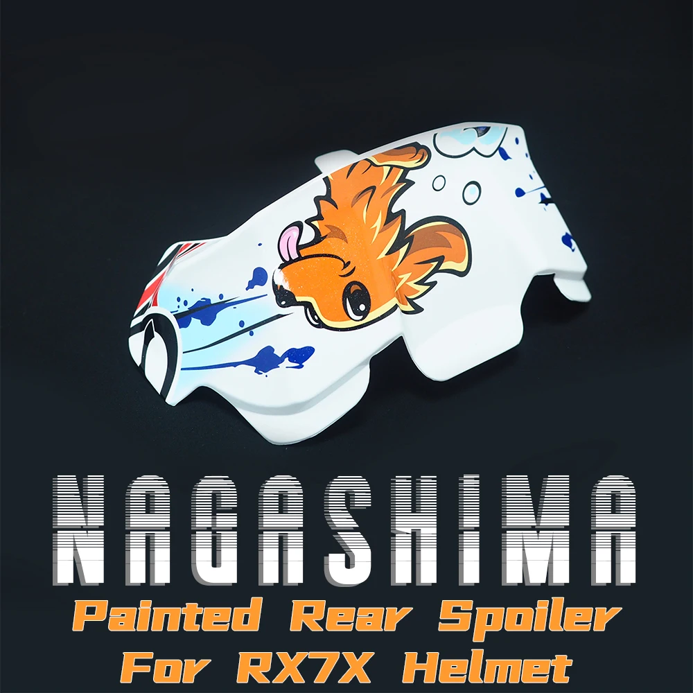 Racing Spoiler For AR RX AI RX7X Haga WSBK Surfing Dog Nagashima Pentagram Five Pointed Star Big Eyes Painted Rear Wing Ducktai