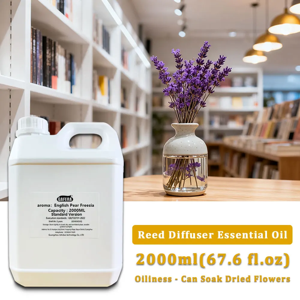 GAFERA 2000ml(67.6 fl.oz) English Pear Freesia Vine Diffuser Supply Essential Oils - For Reed Diffuser & Fireless Aroma Diffuser