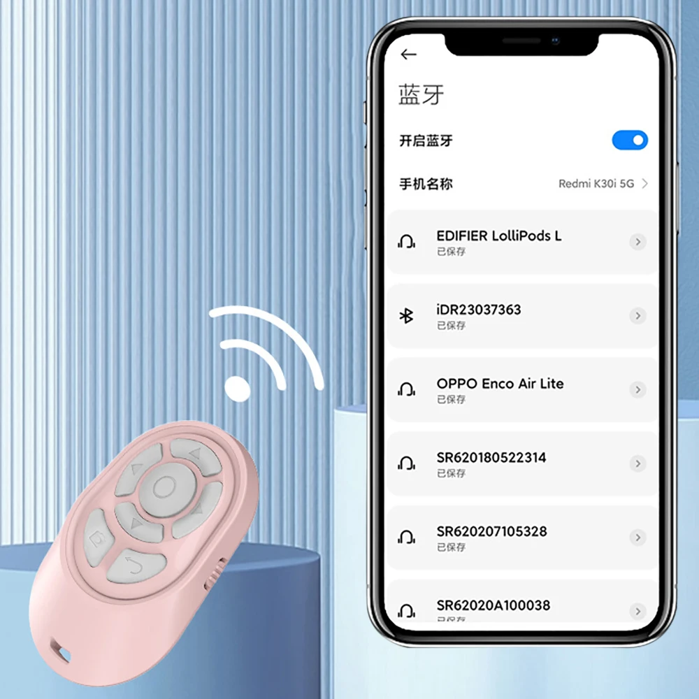 Wireless Bluetooth E-Book Page-Turner Button PPT Presenter Remote Controllor Camera Photo Selfie Shutter Release