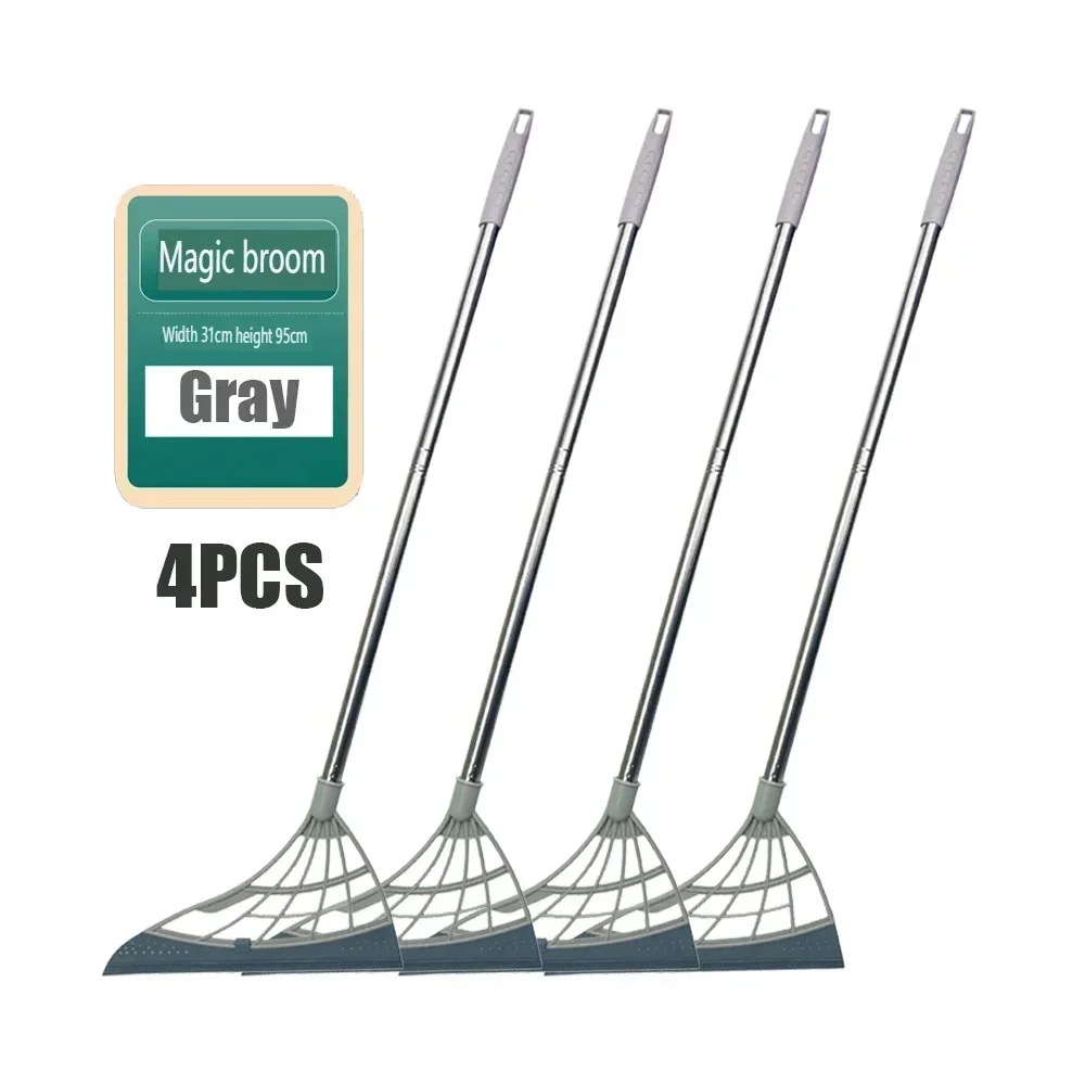 4PCS ซิลิโคน Scraper ไม้กวาด Magic Wiper High Place Glass Wiper Mop ในครัวเรือน Splicing ทําความสะอาดห้องน้ํา Sweeping Water