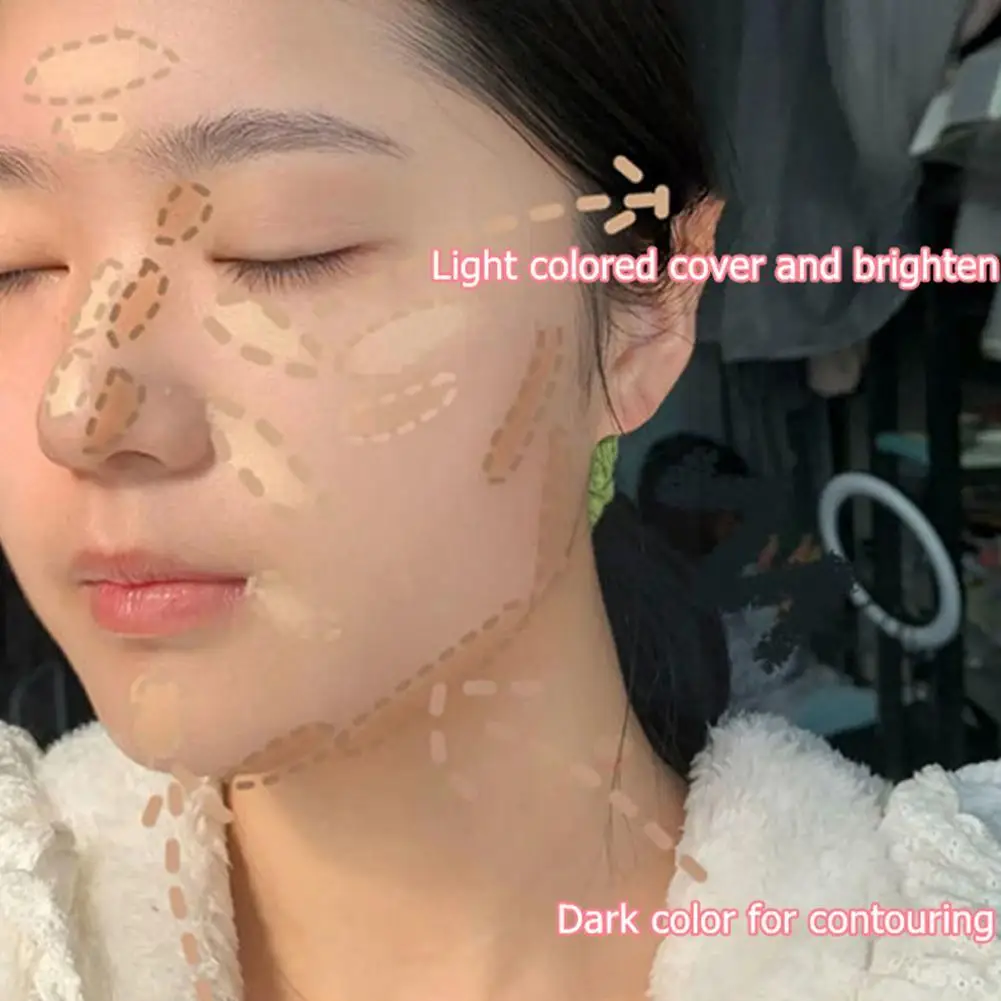 3-Color Concealer Palette Cream Covers Acne Marks Dark Circles Face Multifunction Lasting Tool Brighten Makeup Face Cosmeti S2B9