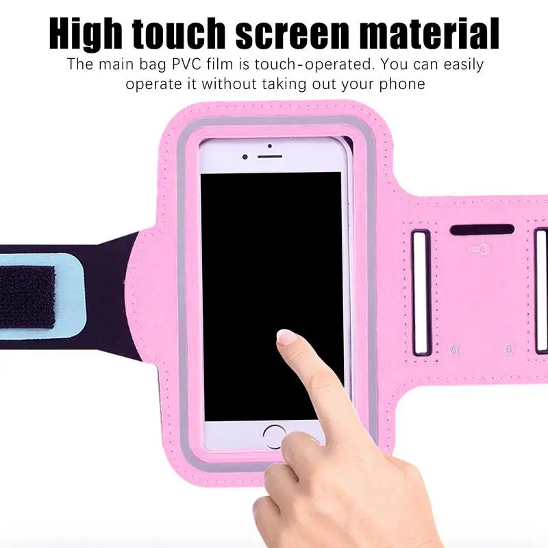 Phone Holder For Running Waterproof Arm Band For Phone For Running Reflective Adjustable Lightweight Shockproof Storage Bag With
