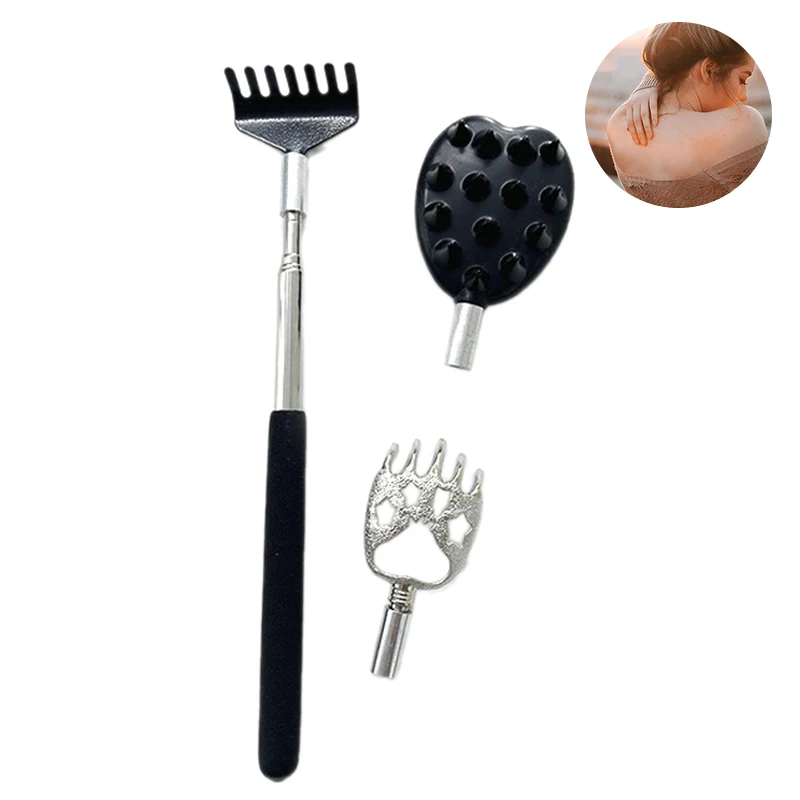 3Pcs/Set Back Scratcher Telescopic Scratching Back Scratcher Massager Kit Scraper Extendable Telescoping Itch Massage Relaxation