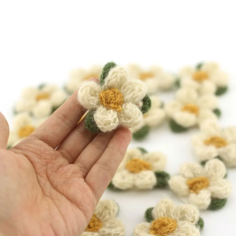 10 Stück Vintage-Blumenmotive, 5 cm, gehäkelte Blumen-Accessoires für Kinderkleidung, DIY-Blumen-Accessoires, Aufnäher – Detail 1
