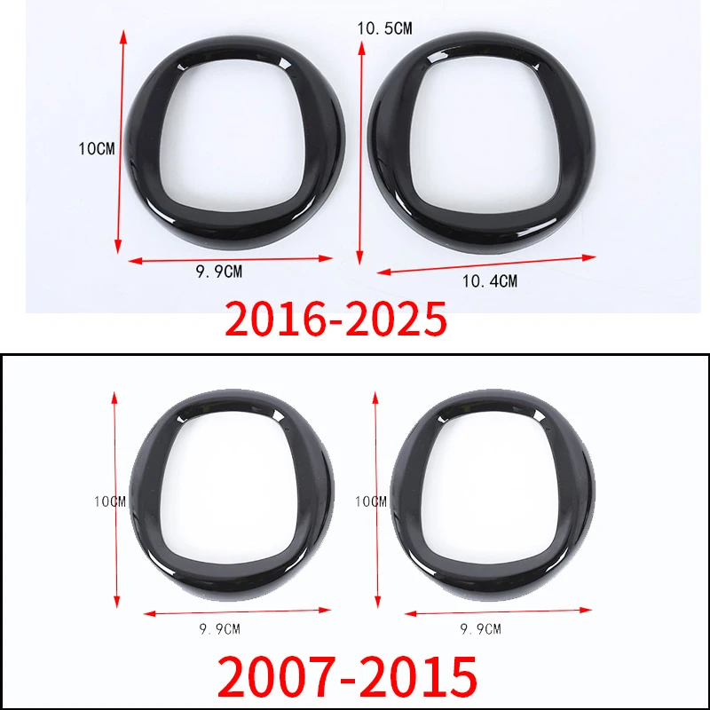 For Fiat 500 2007-2025 ABS Front and rear logo circle decorative frame stickers car Exterior Accessories 2 Pcs