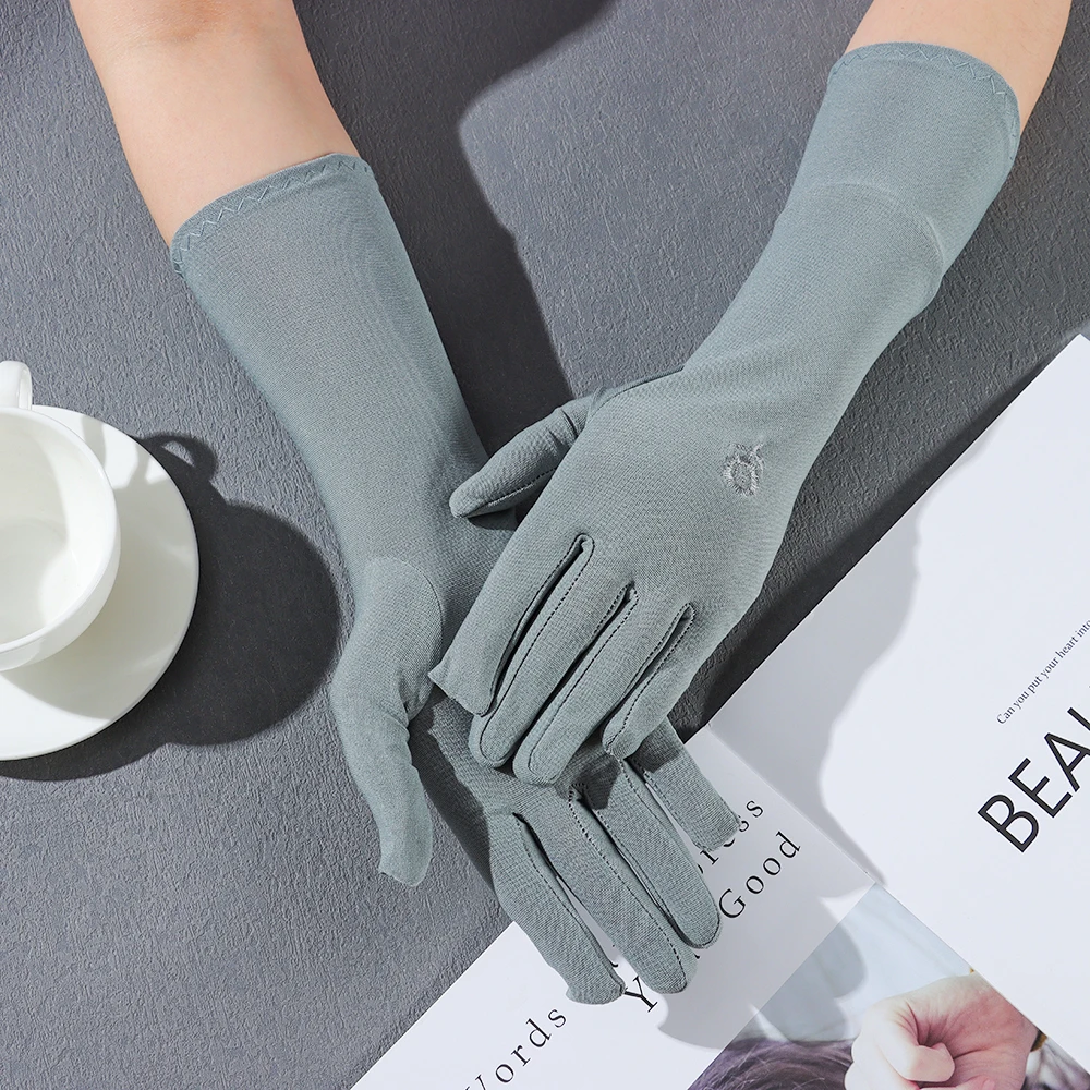 Summer Spring Thin Mid-long Etiquette Gloves Sunscreen Gloves Anti UV Driving Gloves