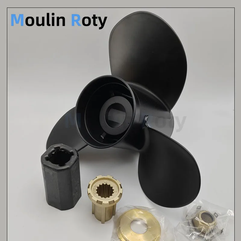 13 1/4 X17 |   48-77344A45 Upgraded Aluminum Outboard Propeller (Hub Kit Included) for Mercury Motor 60 75 90 100 115 Hp, 15 Spline.