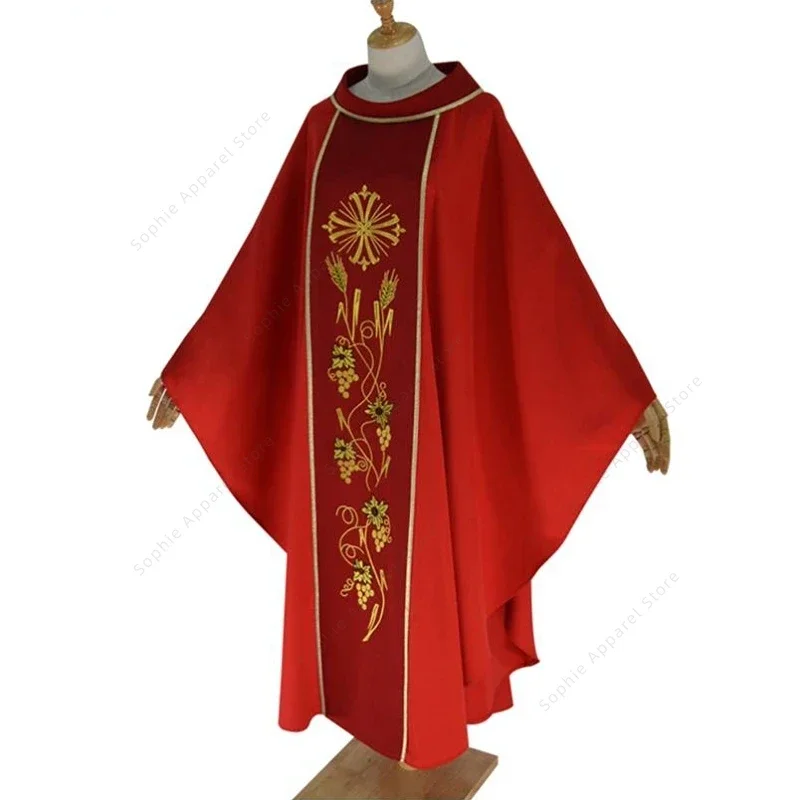 

Chasuble Red Green White Purple Priest Uniform Catholic Clergy Robe Vestments Pastors Costume Christian Liturgical Churches